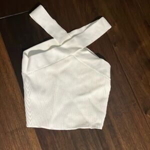 Aritzia babaton white ribbed top